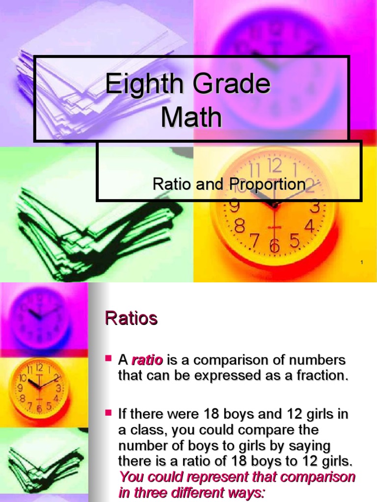 Ratios and Proportions for Grade 8 | PDF | Ratio | Mathematical Objects