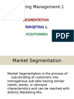 I. Market Segmentation, TARGETING &