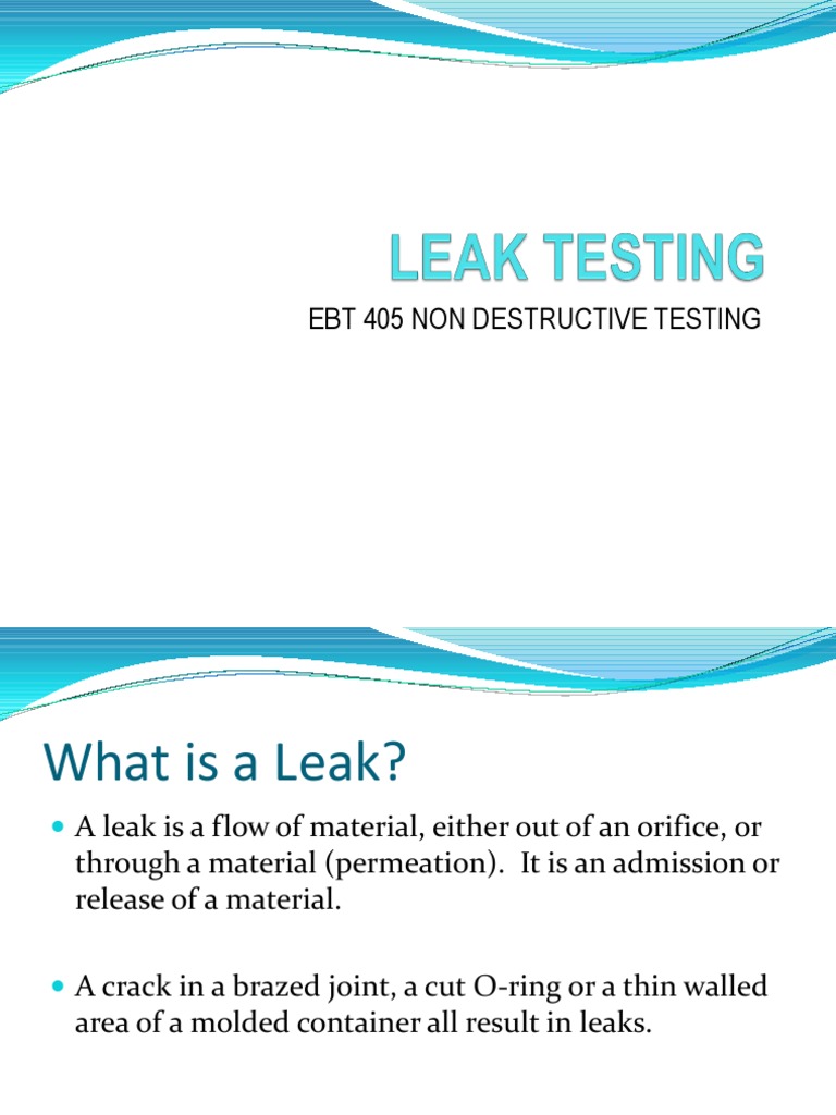 Leak Testing Leak Pressure