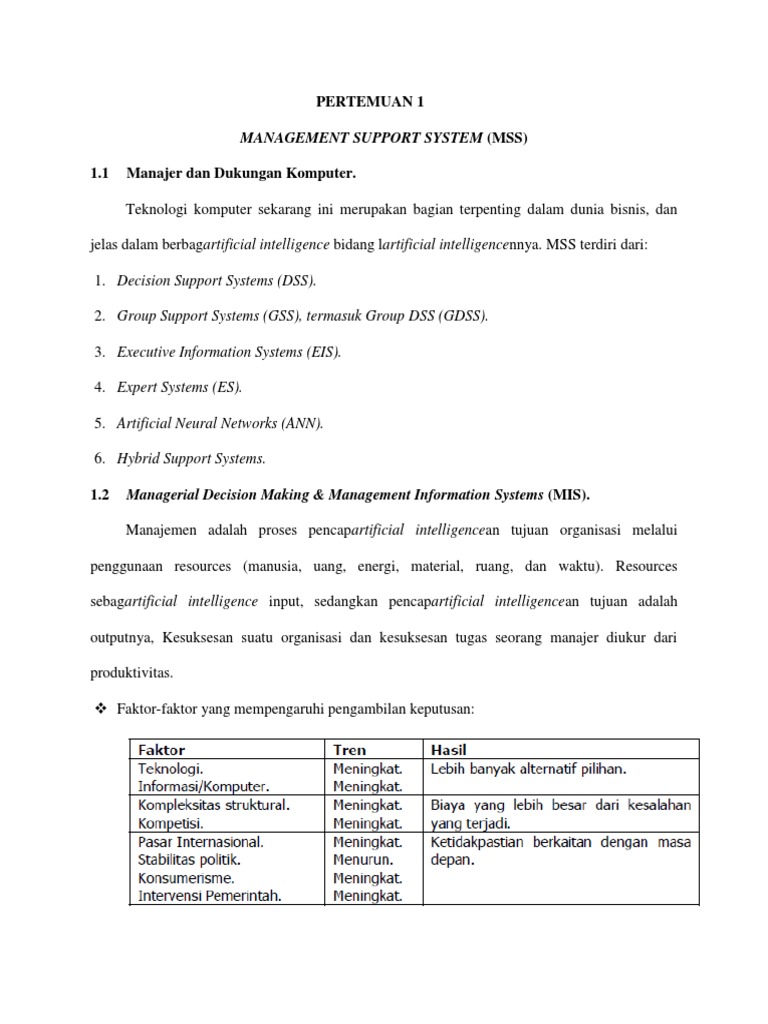 1 Management Support System | PDF