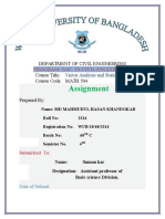 Assignment: Department of Civil Engineering Course Title: Course Code: MATH 504