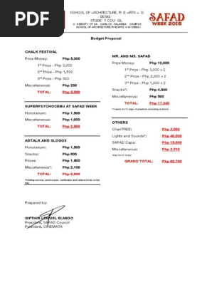 Budget Proposal