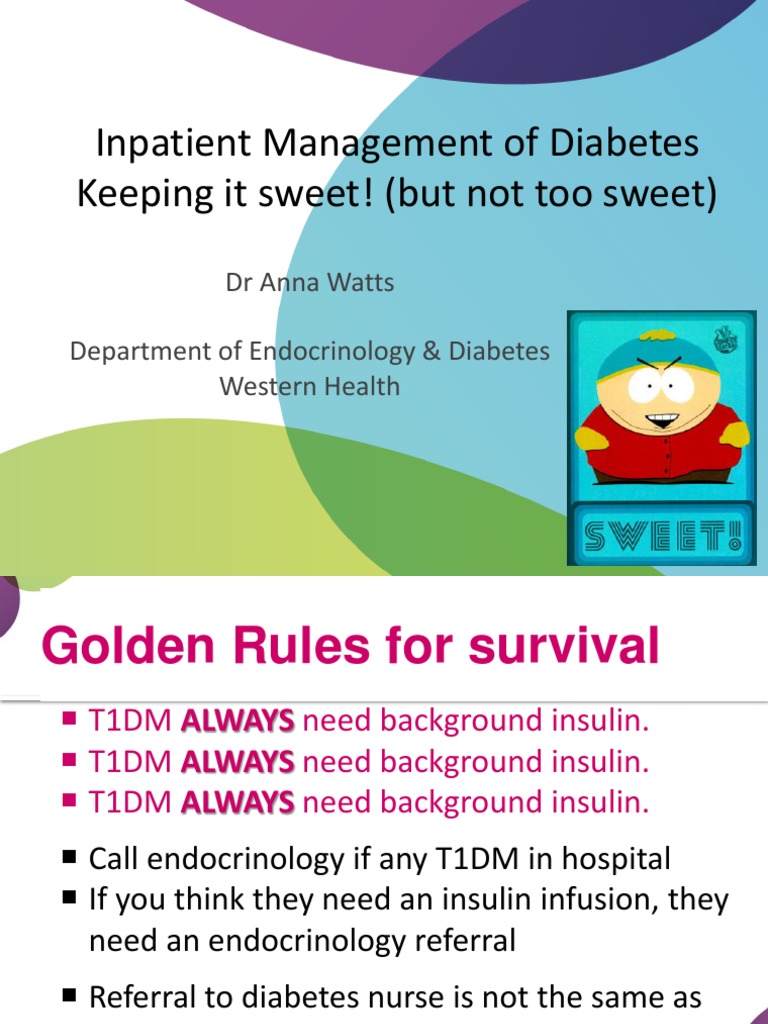 Inpatient Management of Diabetes Hypoglycemia Diabetes Mellitus