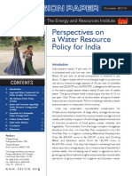 Prespective on Water Resource Policy in India