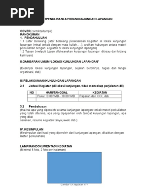 Format Laporan Kunjungan Lapangan