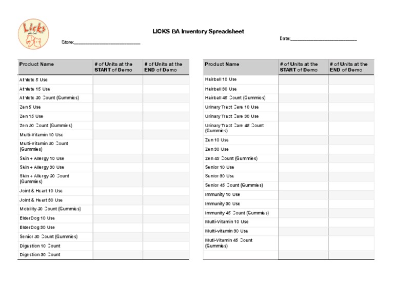 Pet Supplement Inventory Report | PDF