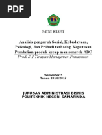 Download ANALISIS PENGARUH SOSIAL KEBUDAYAAN PSIKOLOGIS DAN PRIBADI TERHADAP KEPUTUSAN PEMBELIAN KECAP MANIS ABC DI SAMARINDA by Yandhika Dwi Saputra SN335514963 doc pdf