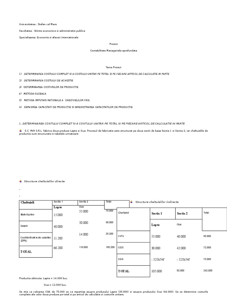 Model Proiect | PDF