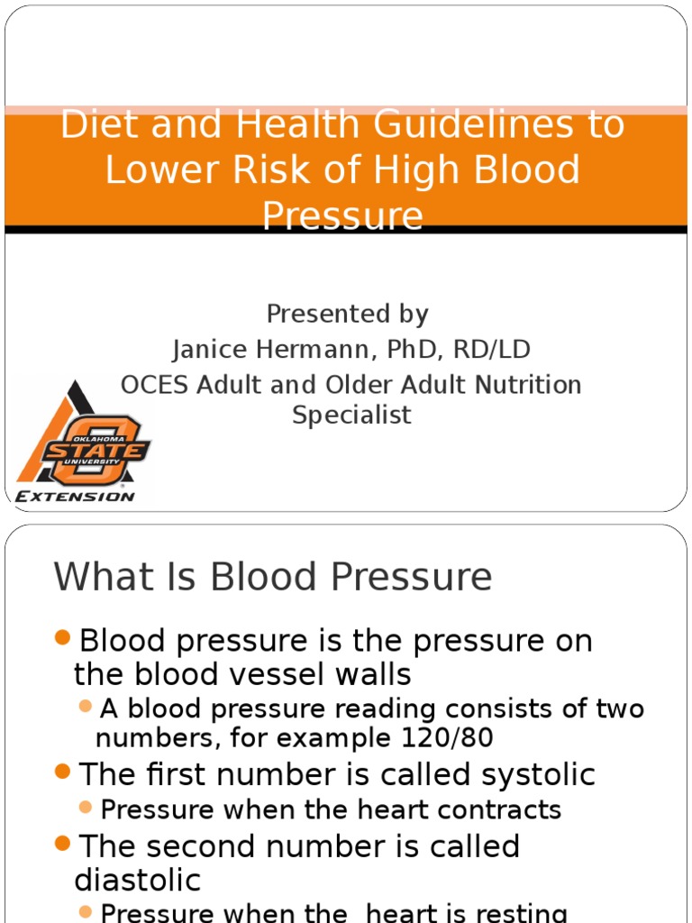 Diet and Health Guidelines To Lower Risk of High Blood Pressure | PDF ...