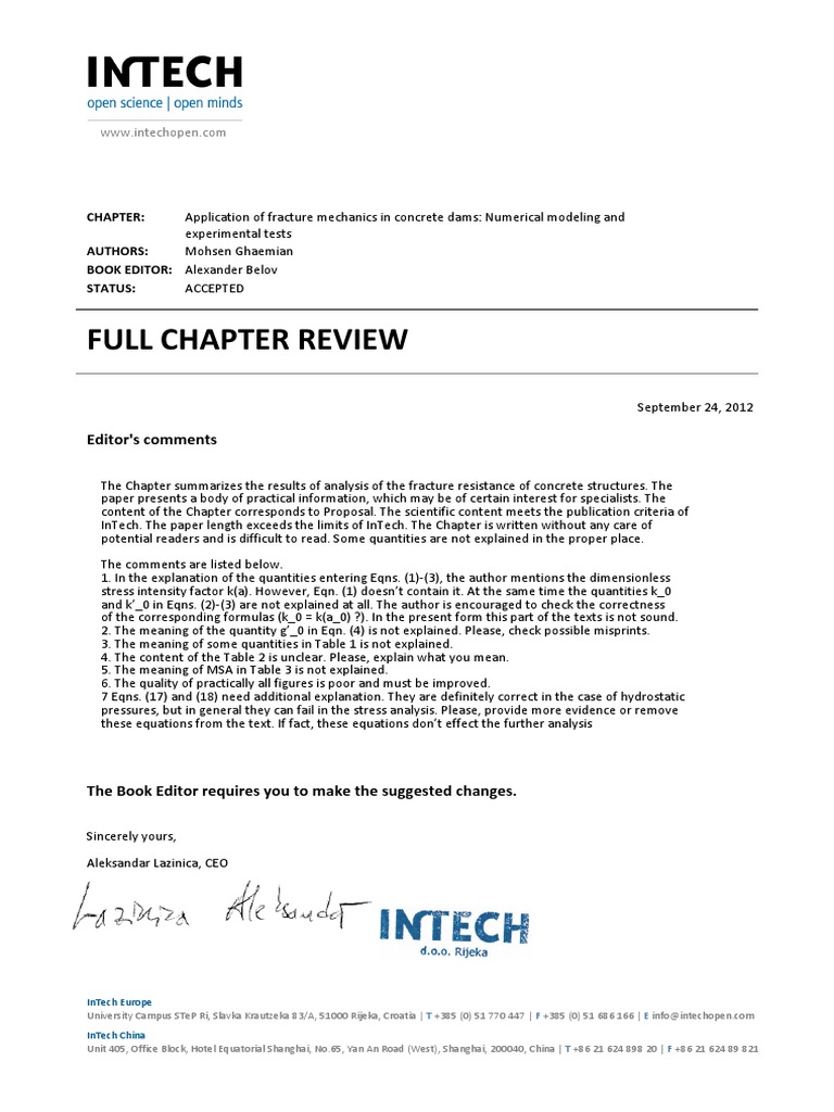 InTechFull Chapter Review Report PDF
