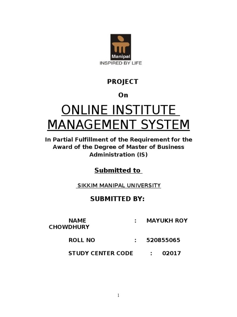Online Institute Management System Project | PDF | Databases | Software ...