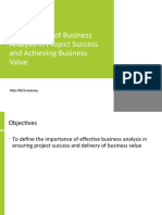 The Key Role of Business Analysis in Project Success and Achieving Business Value