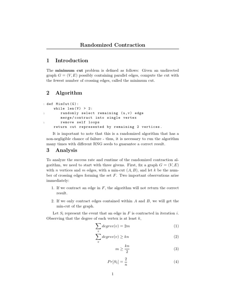 Randomized Minimum Cut Algorithm | PDF | Teaching Methods & Materials ...