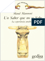 Un Saber Que No Se Sabe. La Experiencia Analítica (Maud Mannoni) PDF