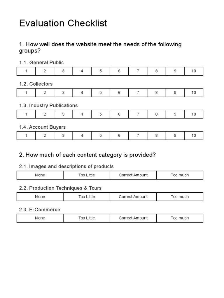 Website Evaluation Checklist Guide | PDF