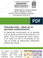 Comunicación y Regulación Durante El Periodo Embrionario.