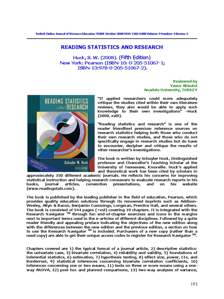 Reading Statistics and Research | PDF | Analysis Of Variance ...