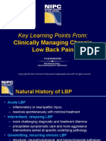 Key Learning Points From:: Clinically Managing Chronic Low Back Pain