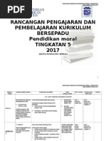 Rancangan Pengajaran Tahunan Pendidikan Moral Ting 5