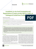 Asymbiotic in Vitro Seed Germination and Regeneration of Vanda Coerulea Giff. Ex. Lindl., An Endangered Orchid From Northeast India