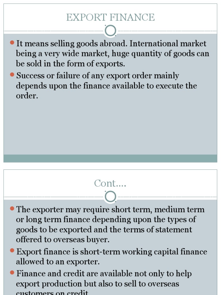 Export Finance | PDF | Business | Law