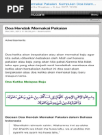 Doa Hendak Memakai Pakaian