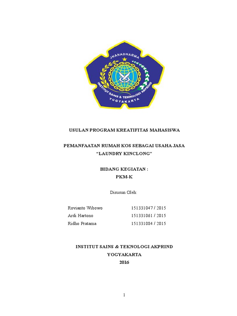 Tugas Kewirausahaan Proposal Usaha Jasa Laundry