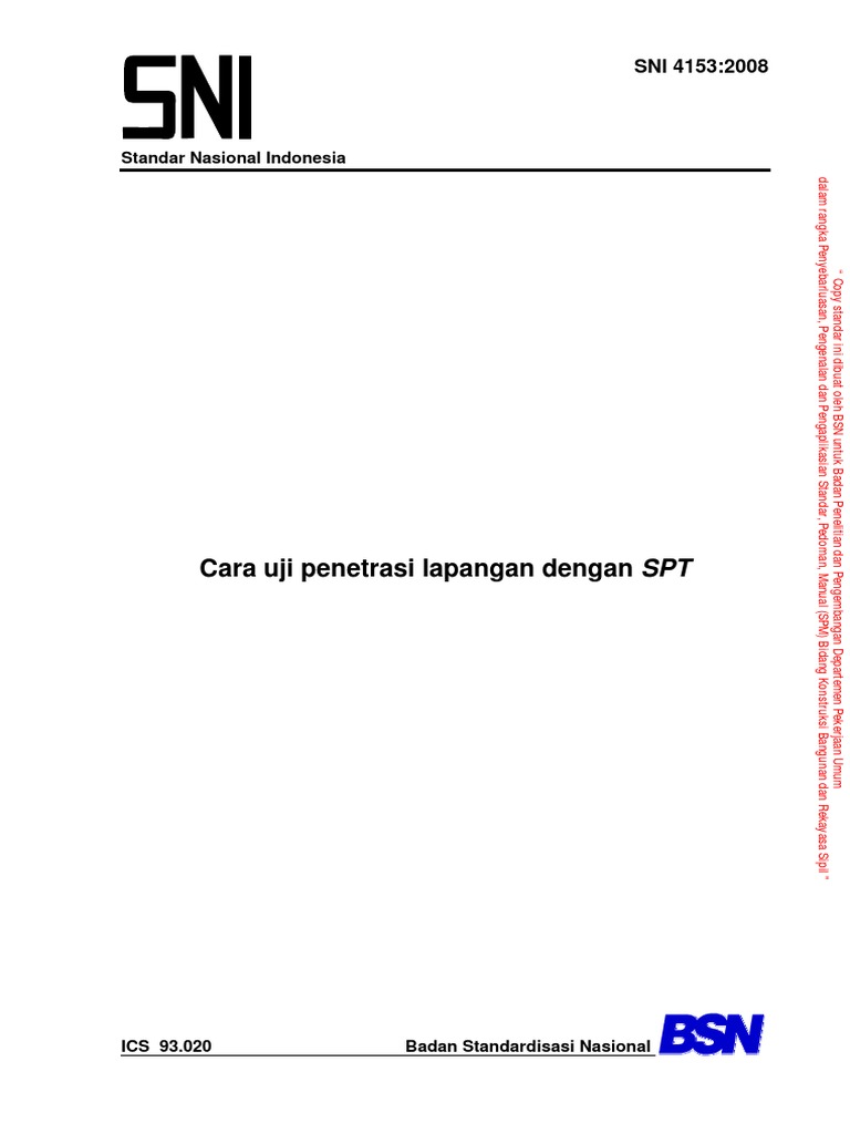 Sni 4153 2008 PDF | PDF