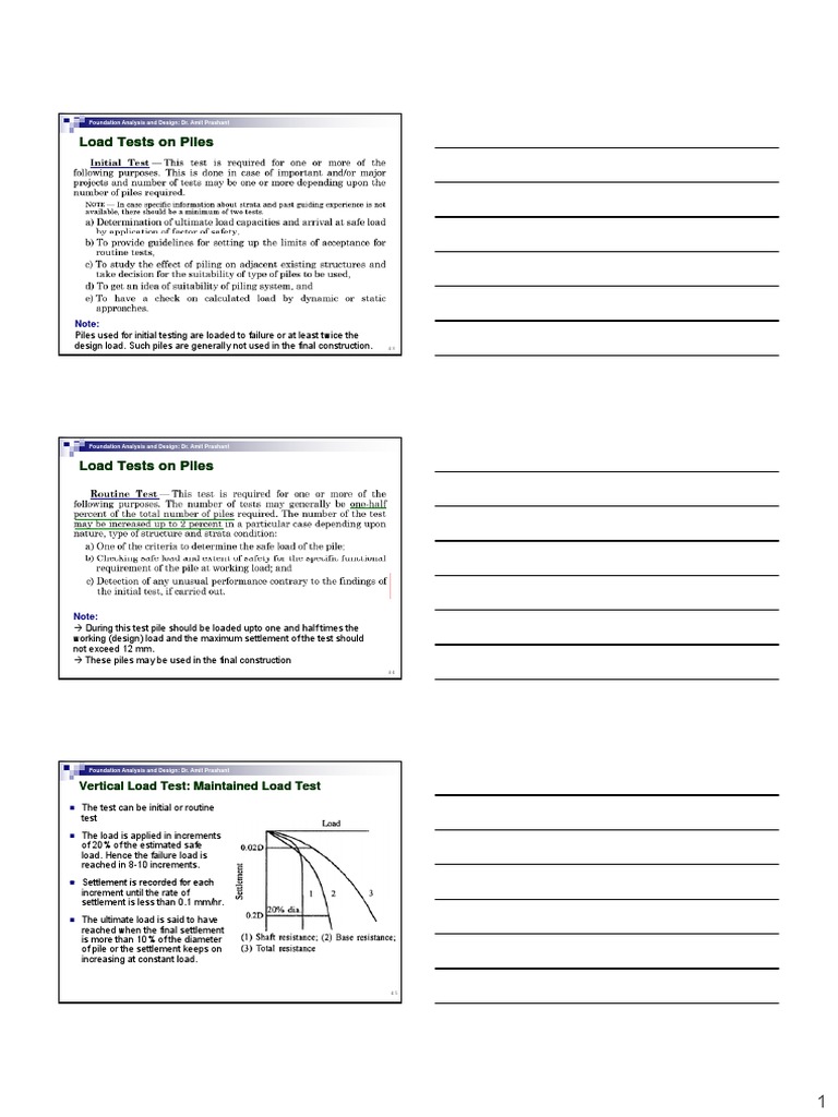 CE 632 Pile Foundations Part-2 Handout PDF | PDF | Deformation ...