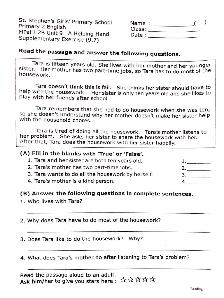 p2 Comprehension English | PDF