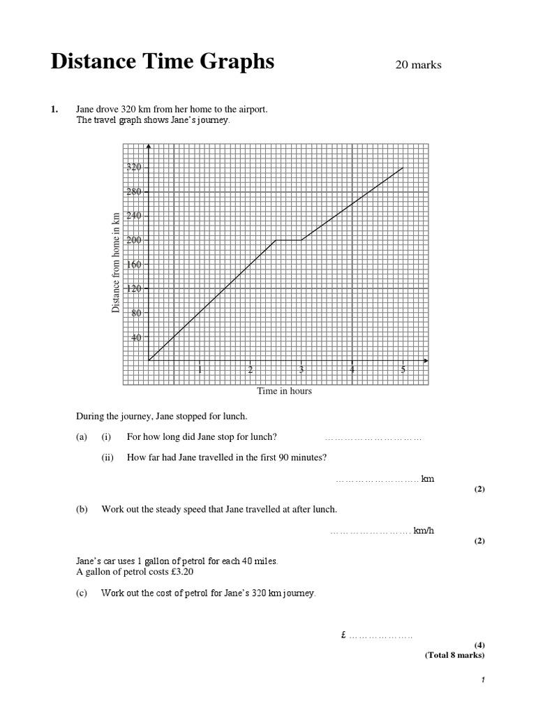 Distance Time Graphs Worksheet | PDF | Speed | Nature