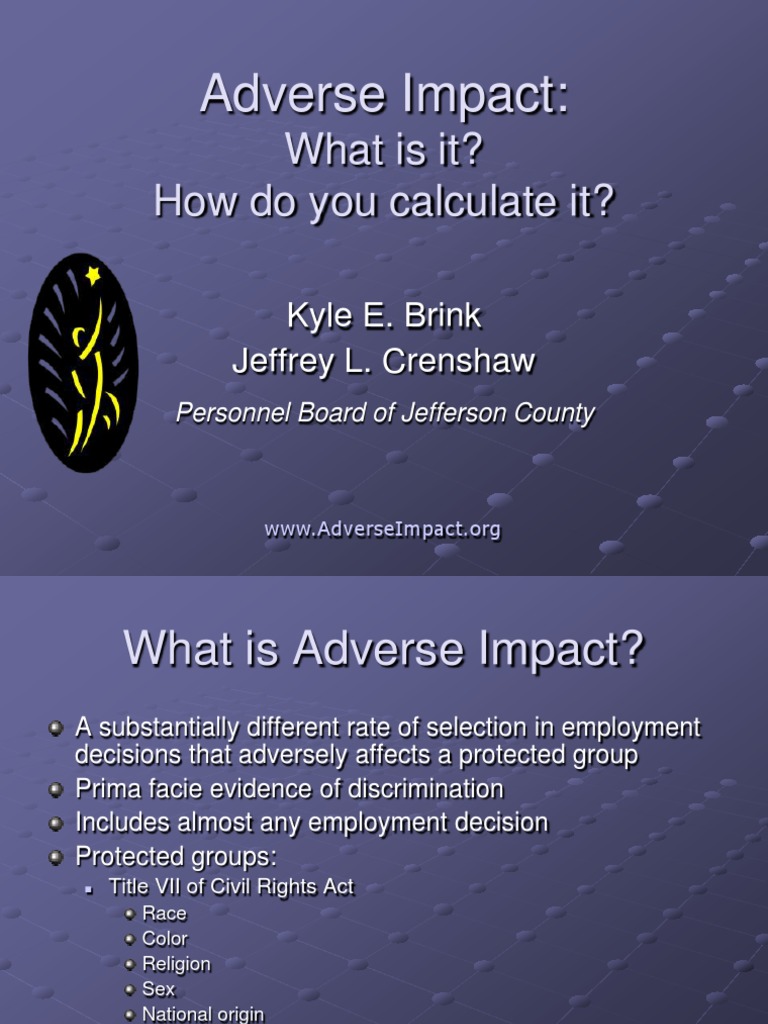 Understanding Adverse Impact in Employment | PDF | Disparate Impact ...
