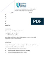 Physical Chemistry Assignment - Faculty of Chemical & Natural Resources Engineering