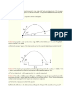 Projectile Motion Seatwork