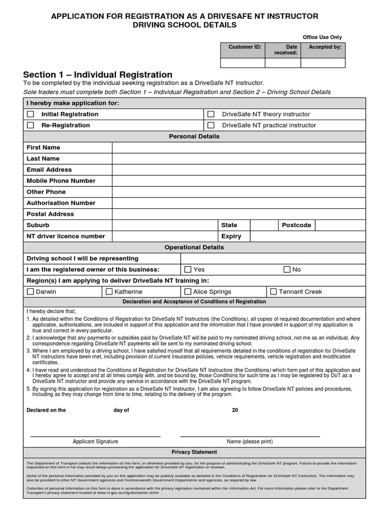 Instructor and School Application Forms May 2013 | PDF | Driver's ...