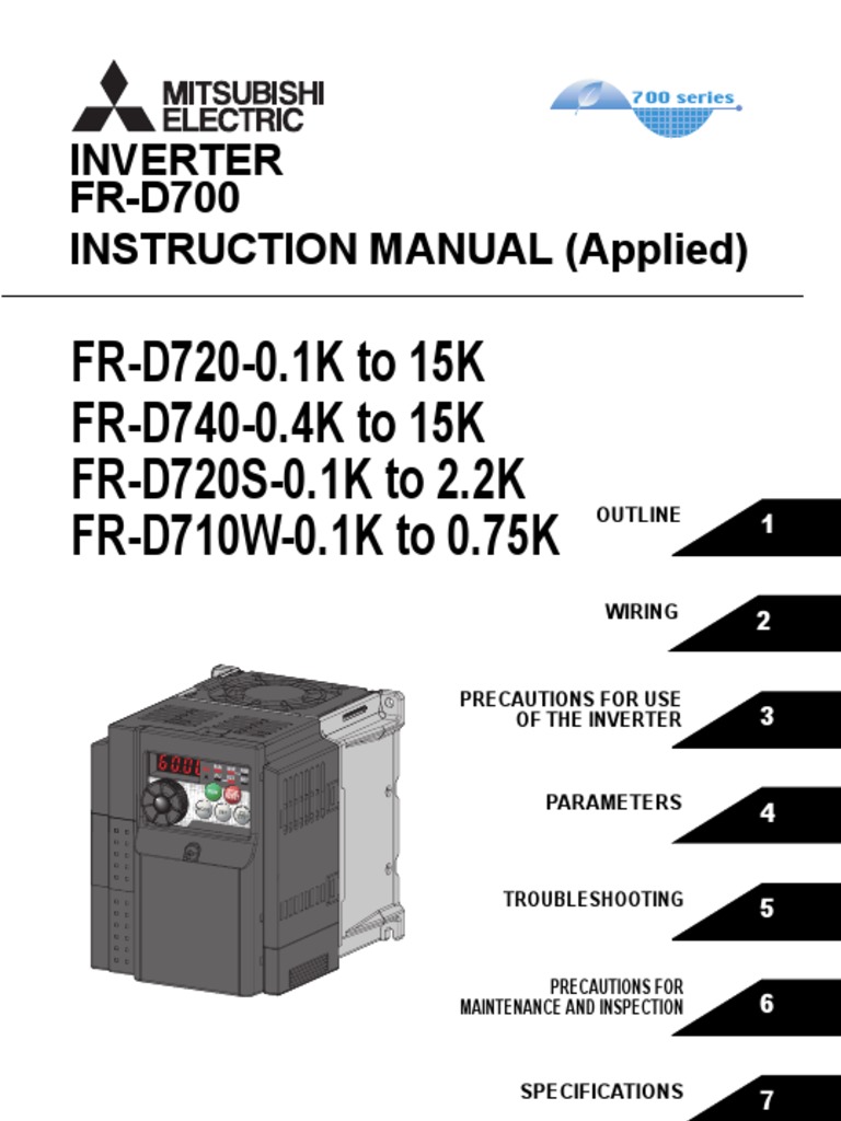 Biến Tần Mitsubishi D700 | PDF | Power Inverter | Electrical Wiring