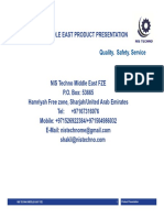 Quality. Safety. Service: 1 Nis Techno Middle East Fze Product Presentation