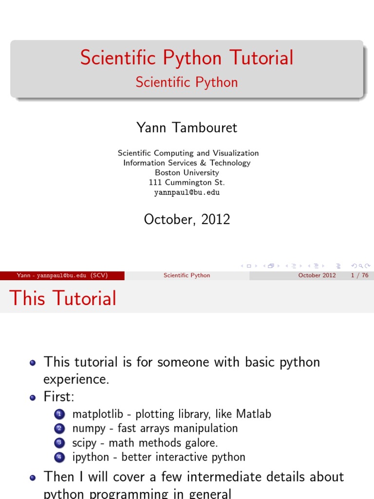 Python Scientific Slides (Boston University) | PDF | Array Data Type ...