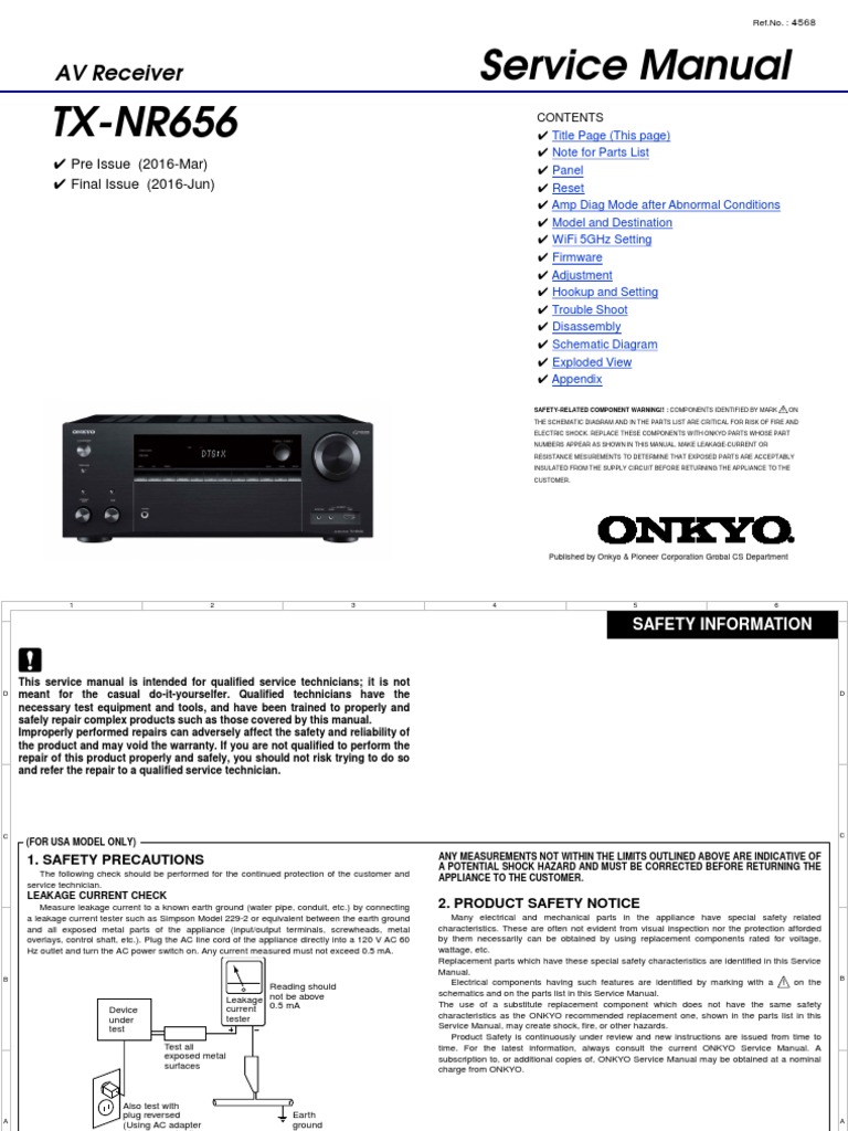 onkyoTXNR656.pdf Amplifier Power Supply