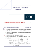 Unit 3 Maximum Likelihood Estimator: Institute of Communications Engineering, EE, NCTU