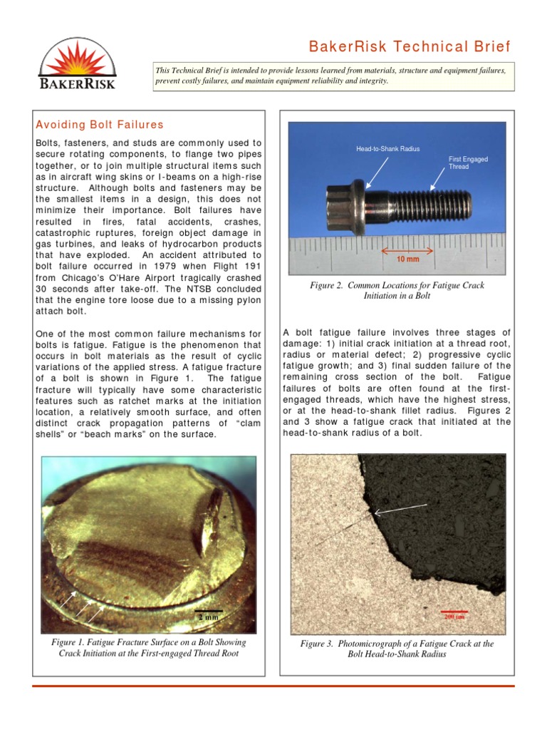 Avoiding Bolt Failures PDF Fatigue (Material) Fracture