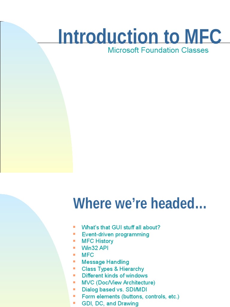 Introduction to MFC Framework | PDF | Graphical User Interfaces | Model ...