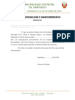 Acta de Operación y Mantenimiento