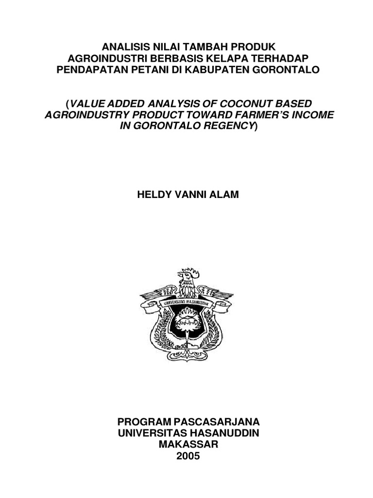 Analisis Nilai Tambah Kelapa