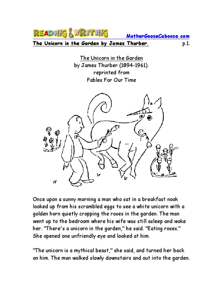 The Unicorn in The Garden Text & Glossary (Original) PDF Books