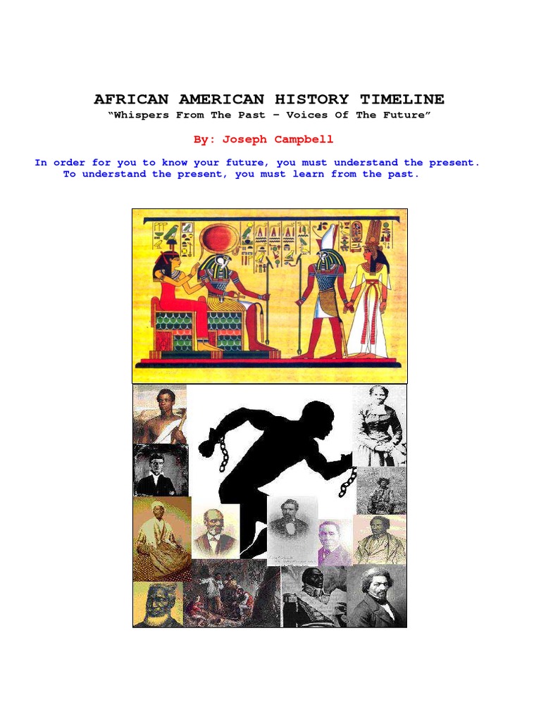 Black History Timeline - From Ancient Egypt Thru Today | PDF