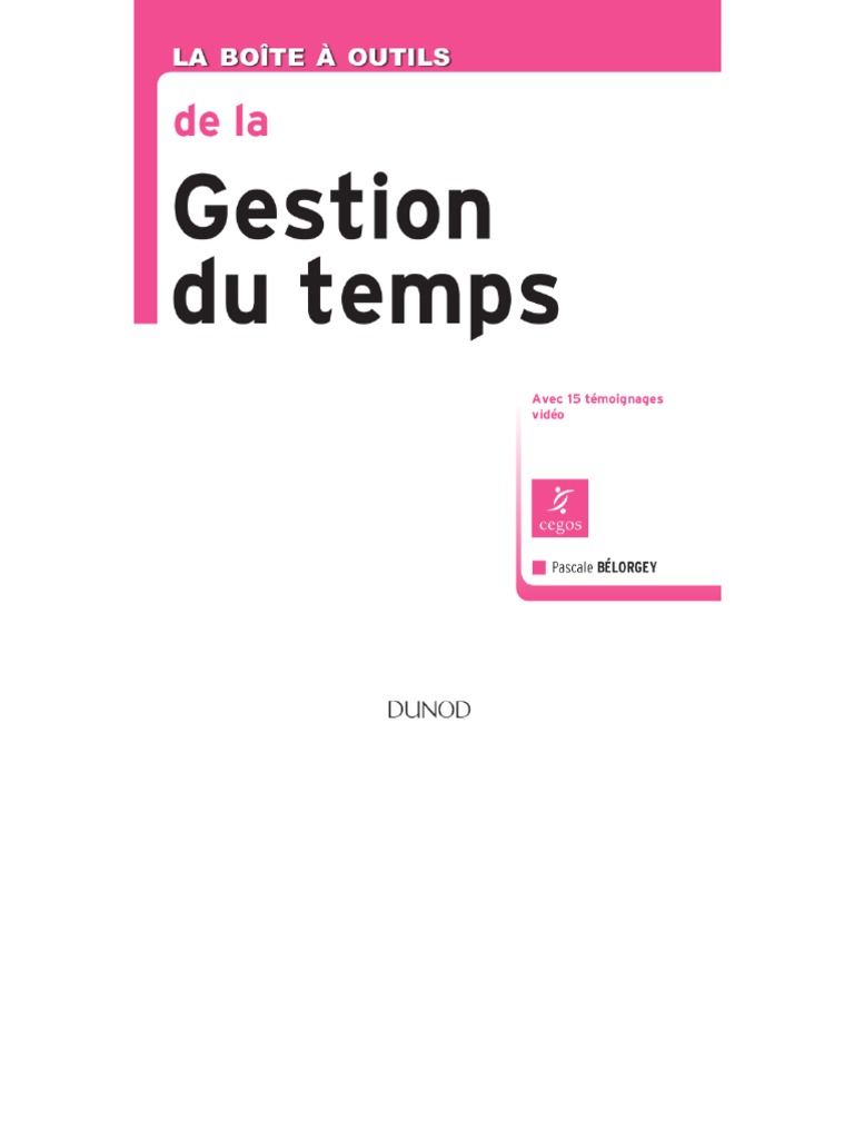 La Boite A Outils de La Gestion Du Temps PDF
