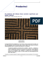 El Problema Del Idioma Tiene Carácter Espiritual, Por Rafael Cadenas