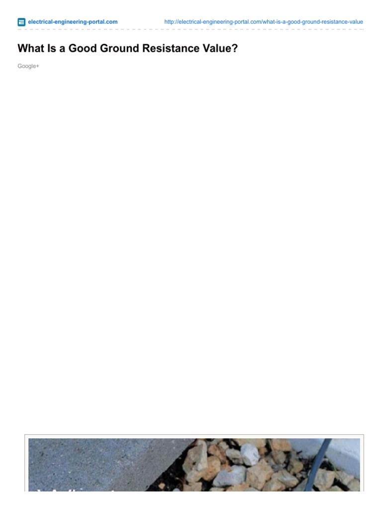 What Is A Good Ground Resistance Value PDF