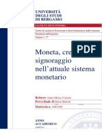 Moneta Credito e Signoraggio nell'Attuale Sistema Monetario